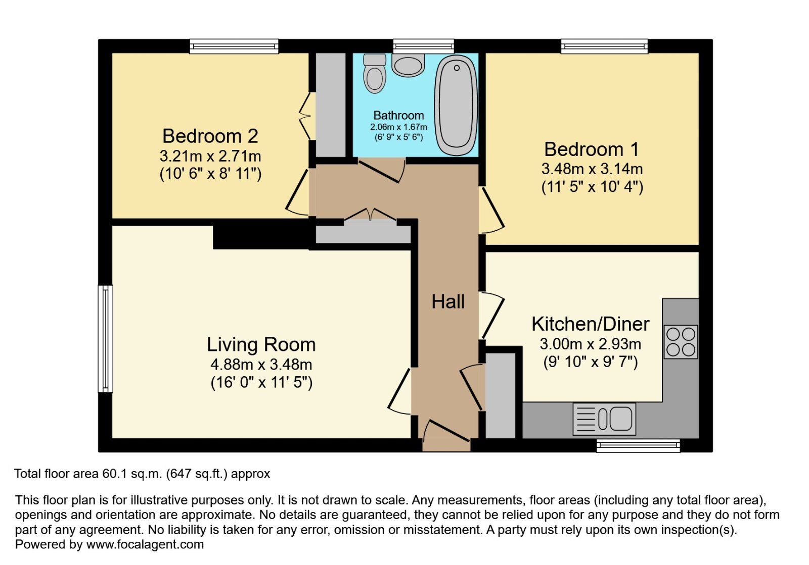 Floorplan of 2 bedroom  Flat for sale, Rowan Drive, Dunmurry, County Down, BT17