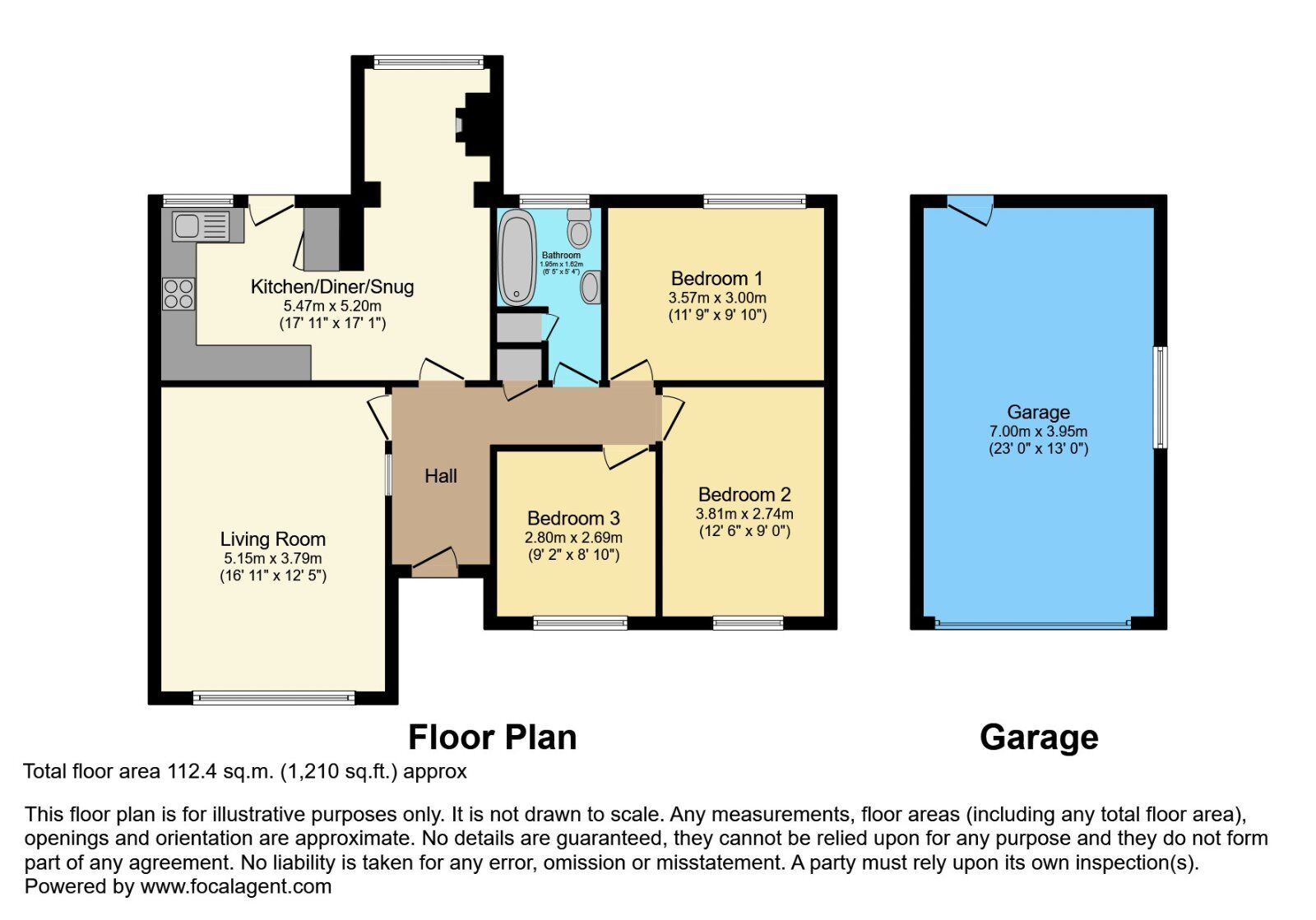 Floorplan of 3 bedroom Detached Bungalow for sale, Kilwarlin Road, Hillsborough, County Down, BT26