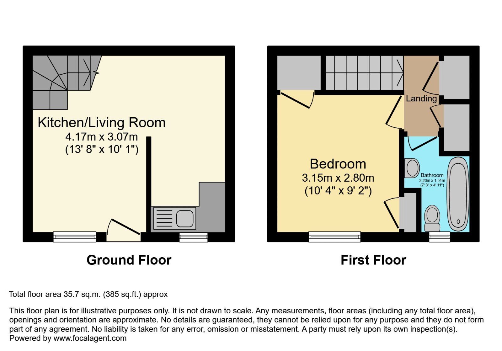 Floorplan of 1 bedroom Mid Terrace Flat for sale, Rosevale Meadows, Lisburn, County Down, BT28