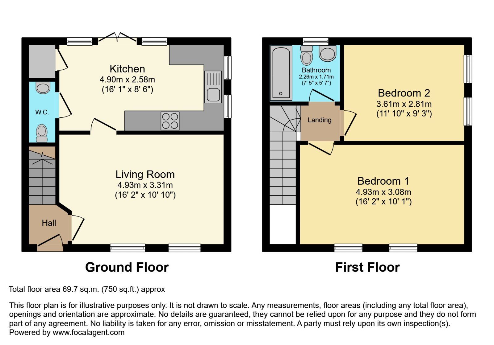 Floorplan of 2 bedroom Detached House for sale, Downshire Hall, Ballynahinch Street, County Down, BT26