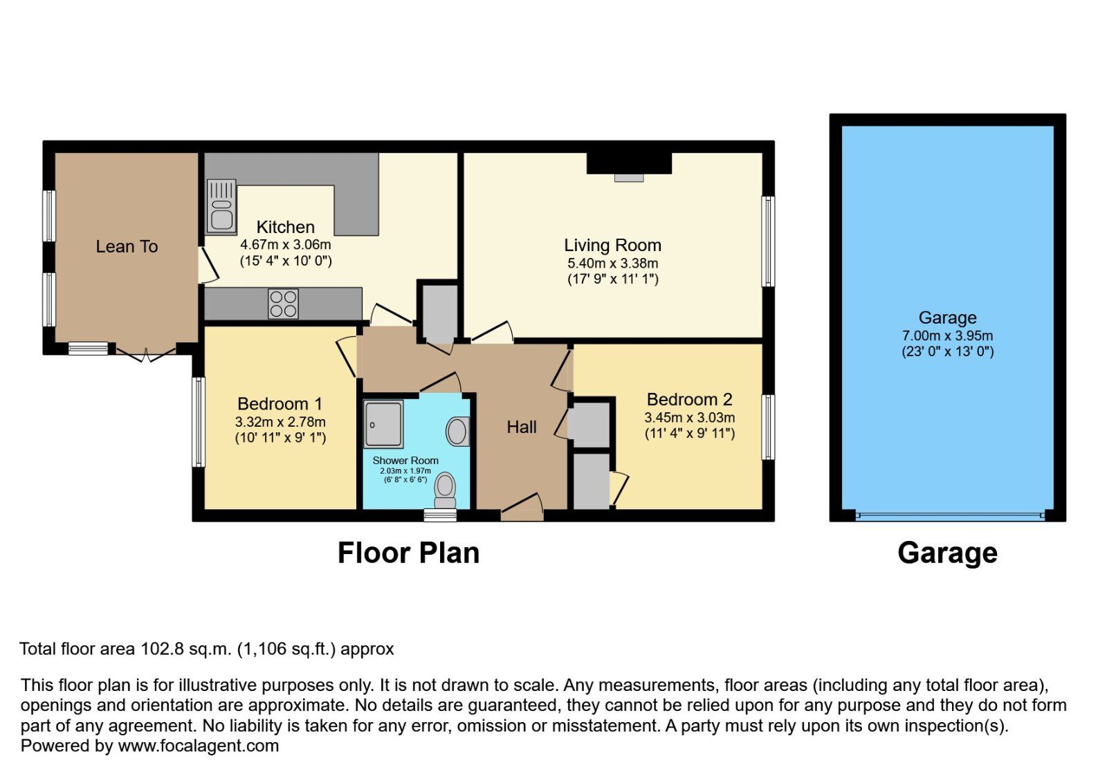Floorplan of 2 bedroom Semi Detached Bungalow for sale, The Meadows, Maghaberry, County Armagh, BT67