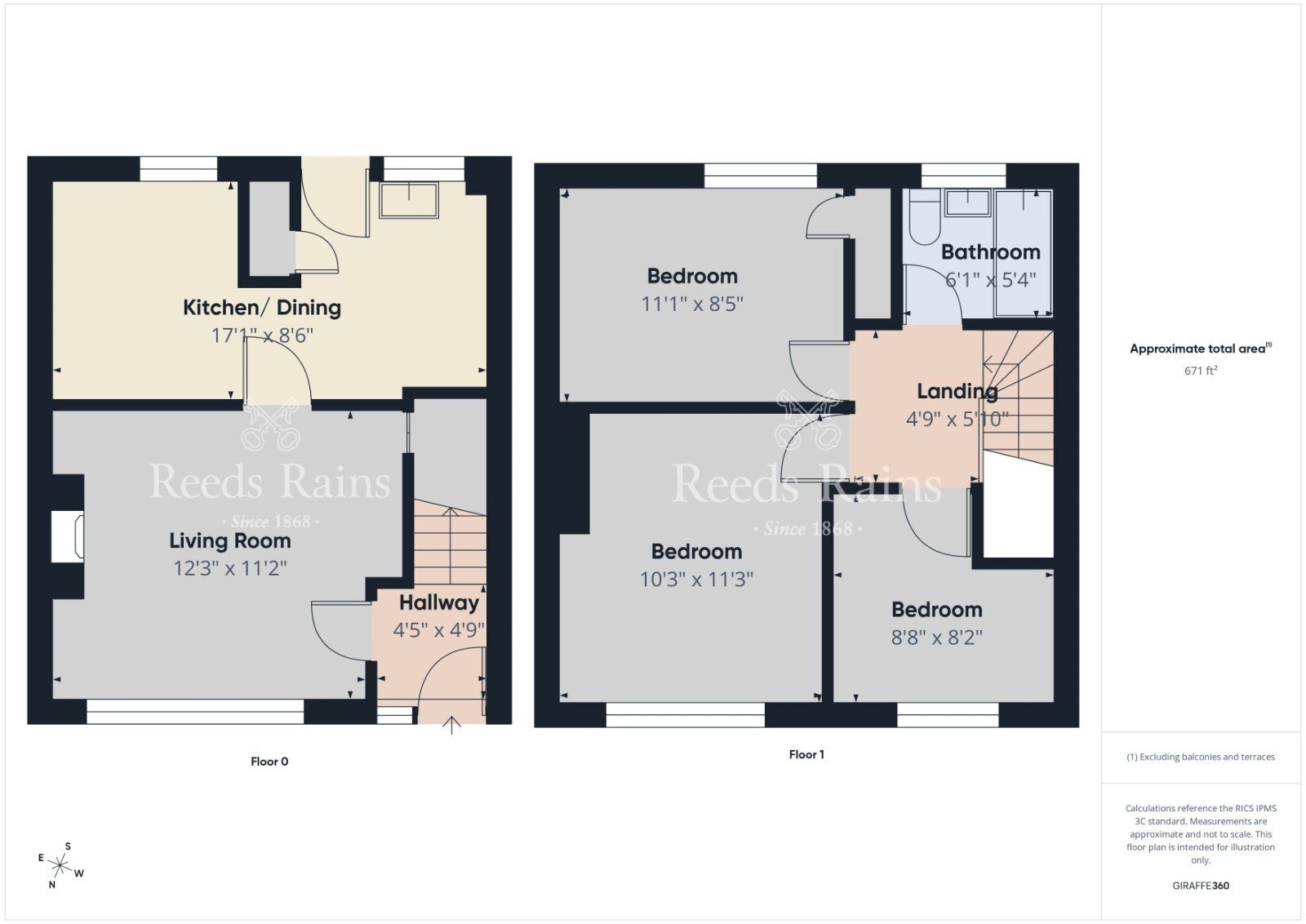 Floorplan of 3 bedroom Mid Terrace House for sale, Hart Terrace, Culcavy, Hillsborough, County Down, BT26