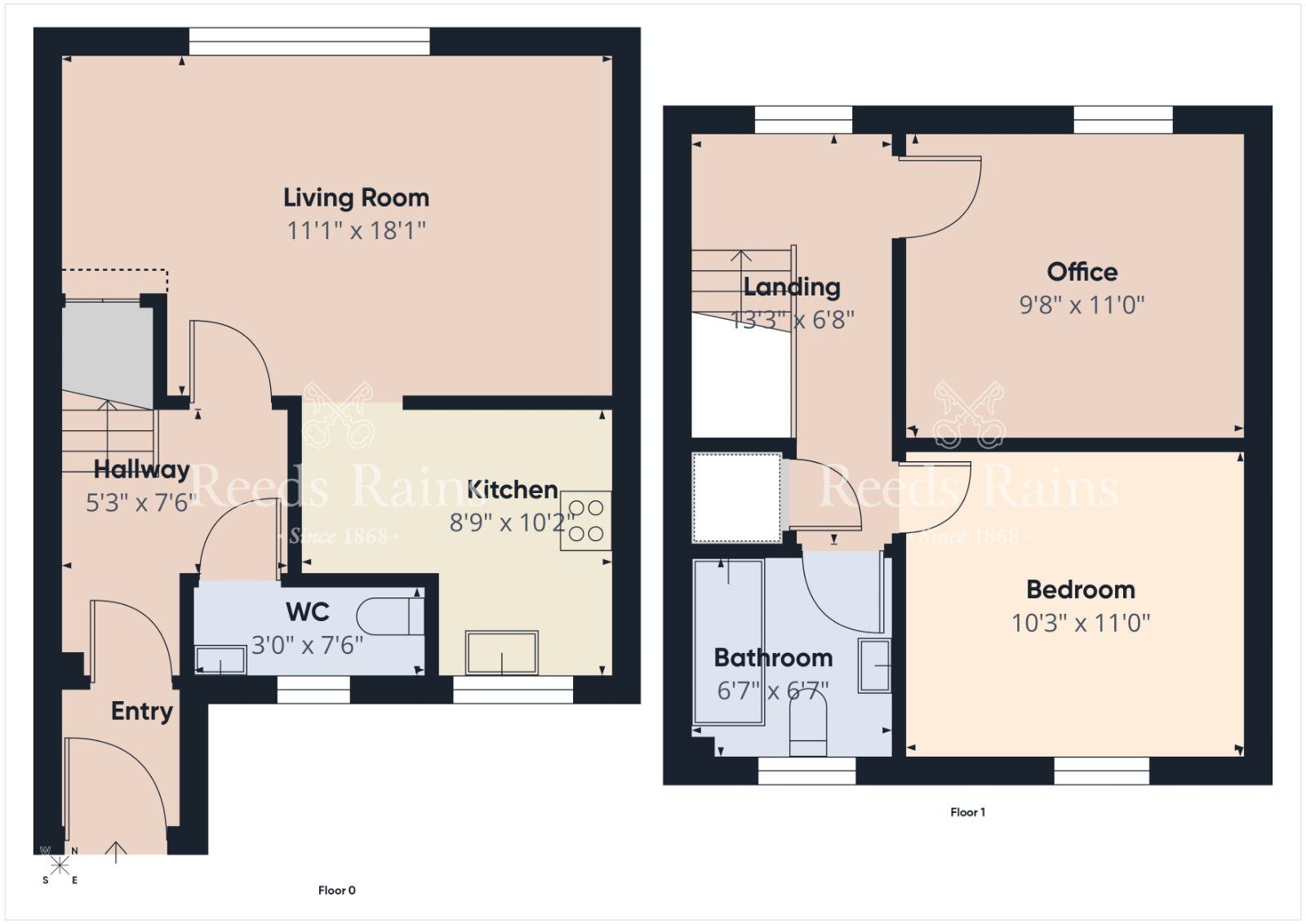 Floorplan of 2 bedroom Mid Terrace House for sale, Meadow Place, Lisburn, County Antrim, BT28