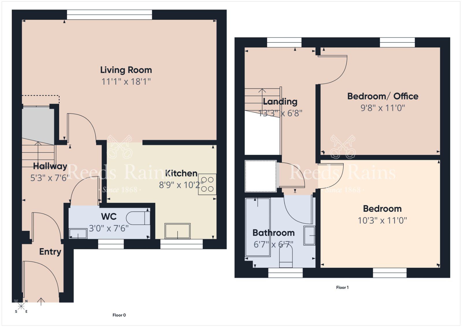 Floorplan of 2 bedroom Mid Terrace House for sale, Meadow Place, Magheralave Meadows, Lisburn, County Antrim, BT28