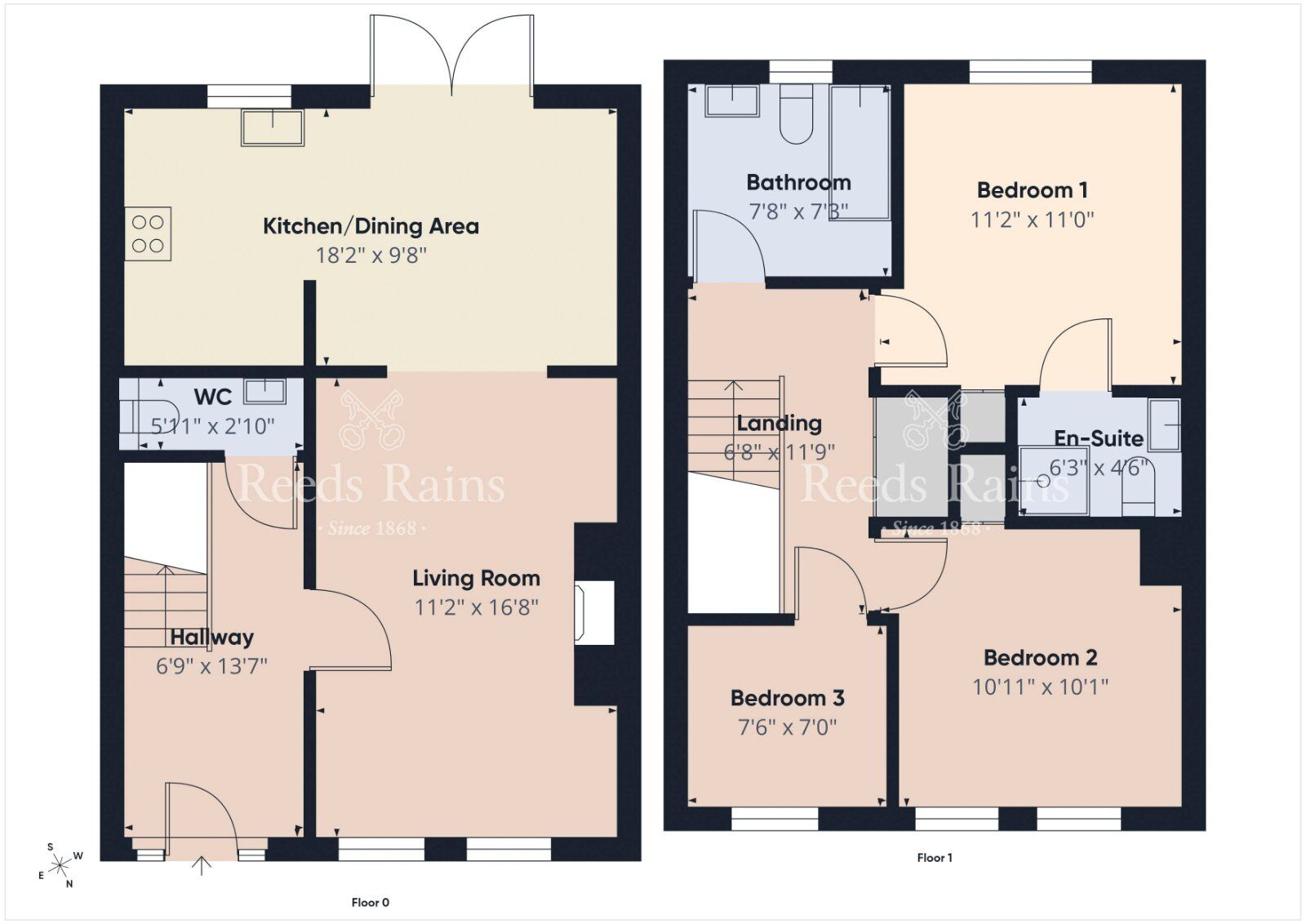 Floorplan of 3 bedroom Mid Terrace House for sale, Causeway Meadows, Lisburn, County Antrim, BT28
