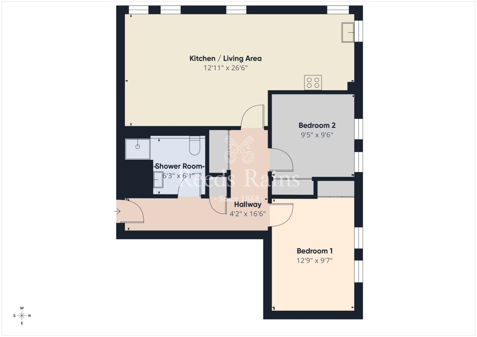 Floorplan of 2 bedroom Flat for sale, Woodbrook Avenue, Lisburn, County Antrim, BT28