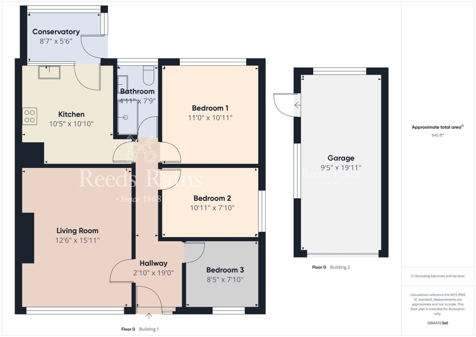 Floorplan of 3 bedroom Semi Detached Bungalow for sale, Innisfayle Park, Lisburn, County Antrim, BT28
