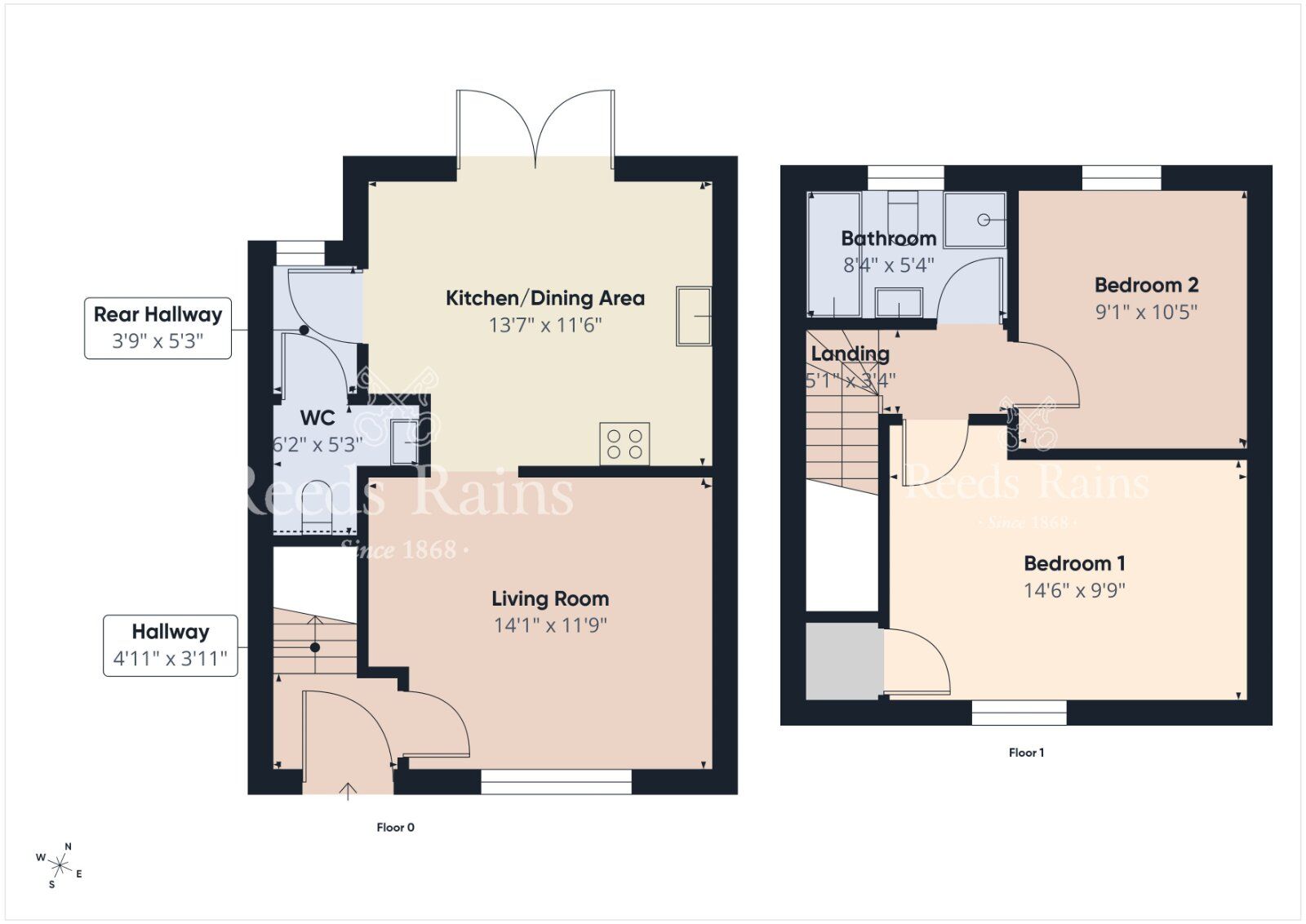 Floorplan of 2 bedroom Semi Detached House for sale, Lady Wallace Forge, Lisburn, County Antrim, BT28