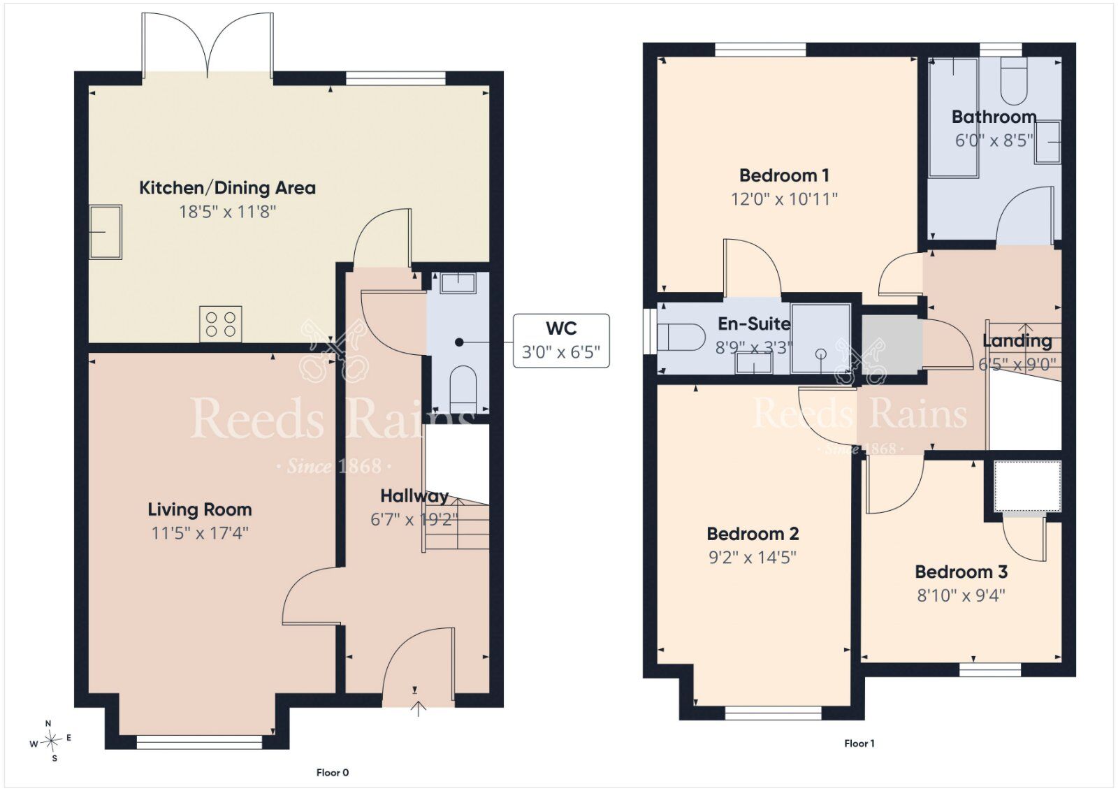 Floorplan of 3 bedroom Semi Detached House for sale, Ayrshire Mews, County Antrim, BT28