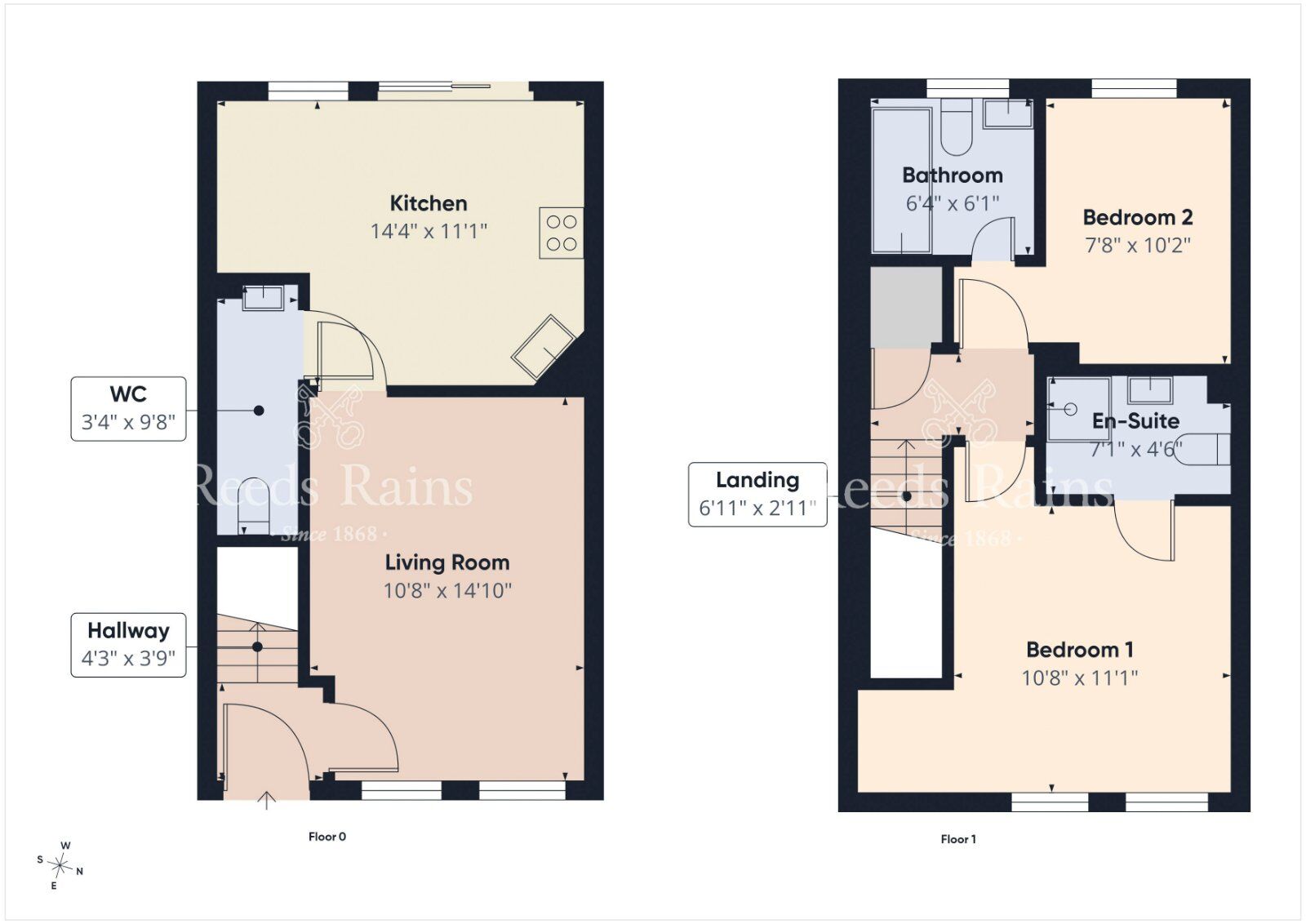 Floorplan of 2 bedroom Mid Terrace House for sale, Mornington Way, Lisburn, County Antrim, BT28