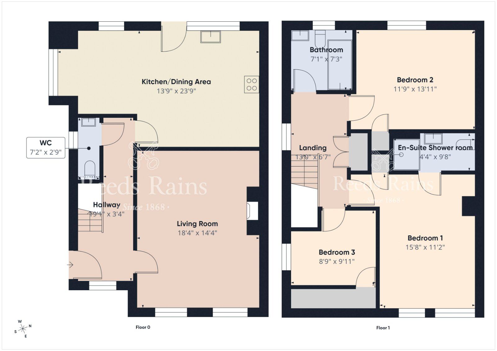 Floorplan of 3 bedroom End Terrace House for sale, Causeway Meadows, Lisburn, County Down, BT28