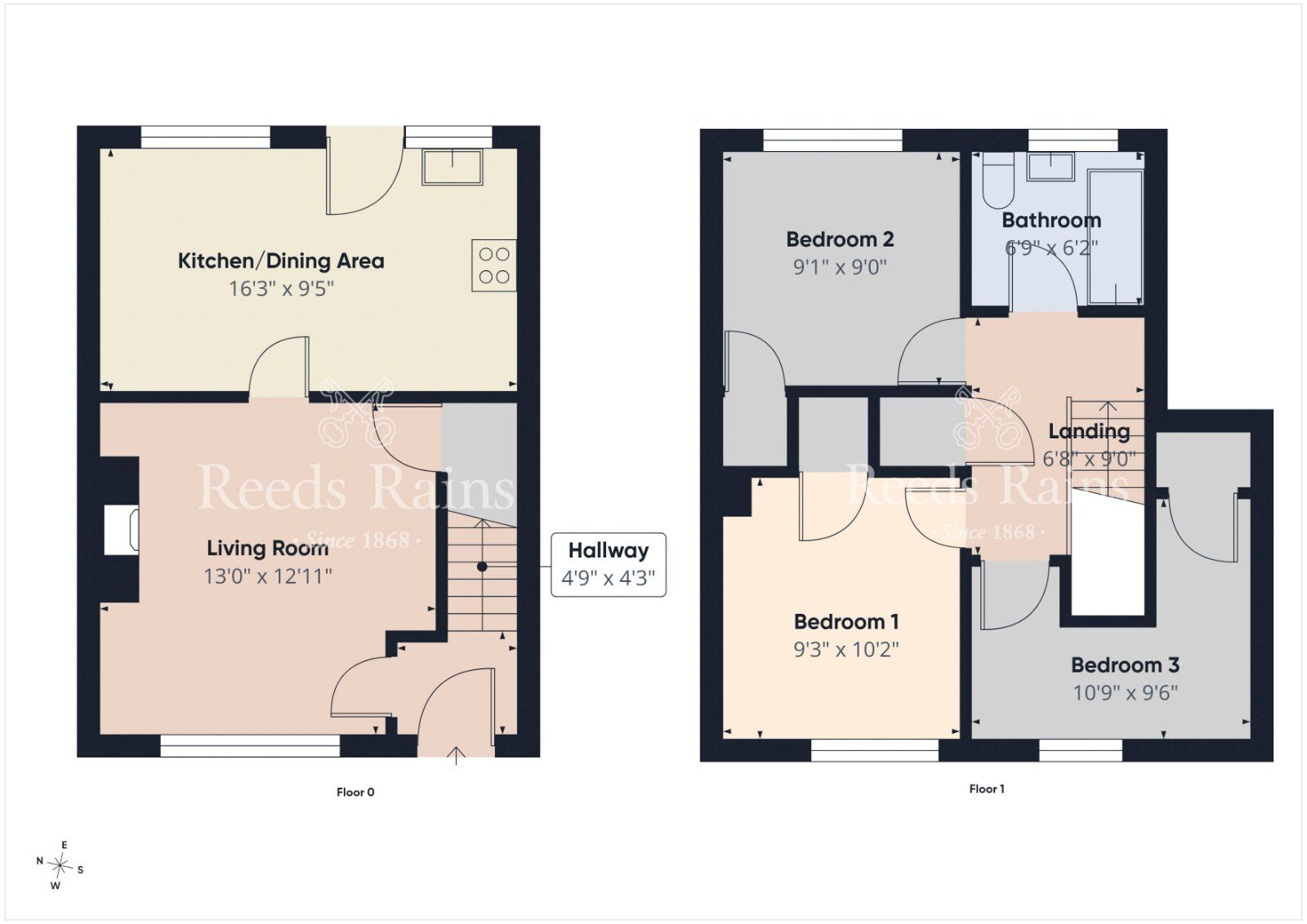Floorplan of 3 bedroom Mid Terrace House for sale, Edgewater, Lisburn, County Down, BT27