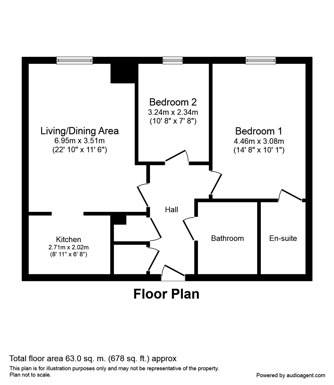 Floorplan of 2 bedroom  Flat to rent, Plaza Boulevard, Liverpool, L8