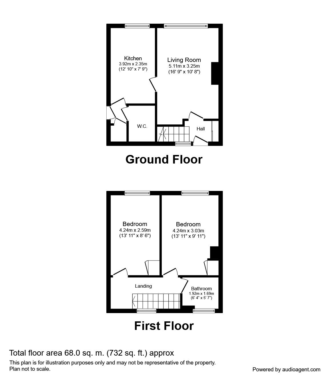 Floorplan of 2 bedroom House to rent, Jones Farm Road, Liverpool, L25