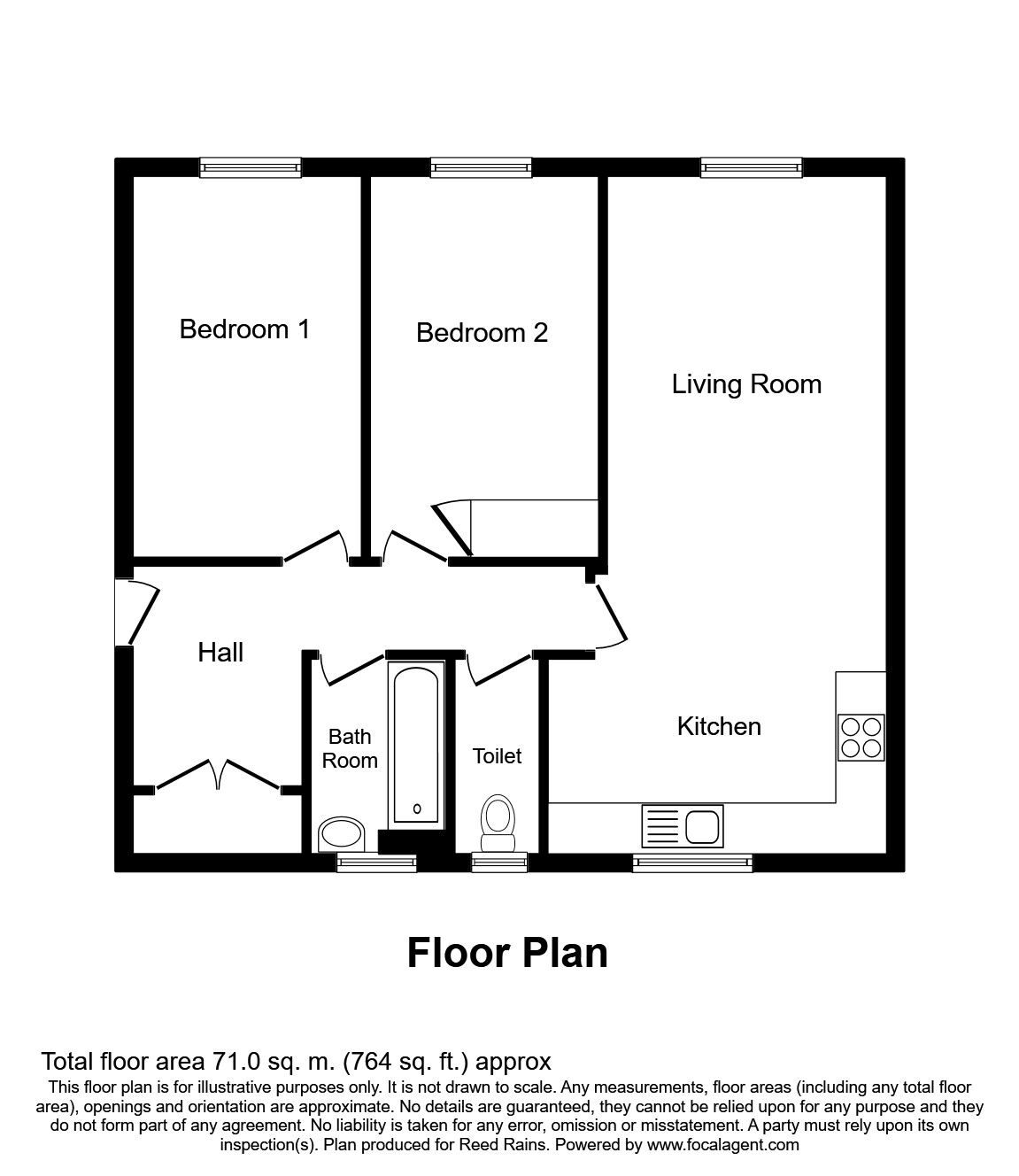 Floorplan of 2 bedroom Flat to rent, Kearsley Close, Liverpool, L4