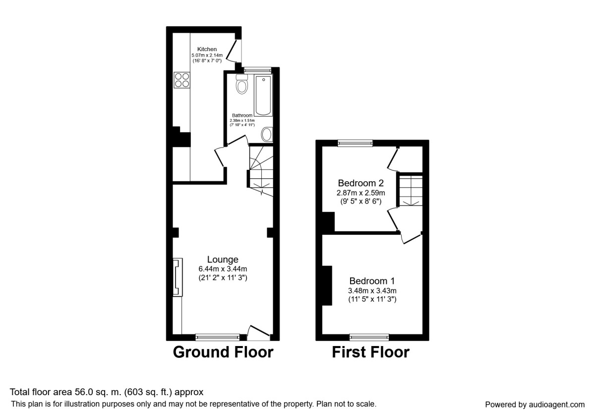 Floorplan of 2 bedroom Mid Terrace House to rent, Colville Street, Liverpool, L15