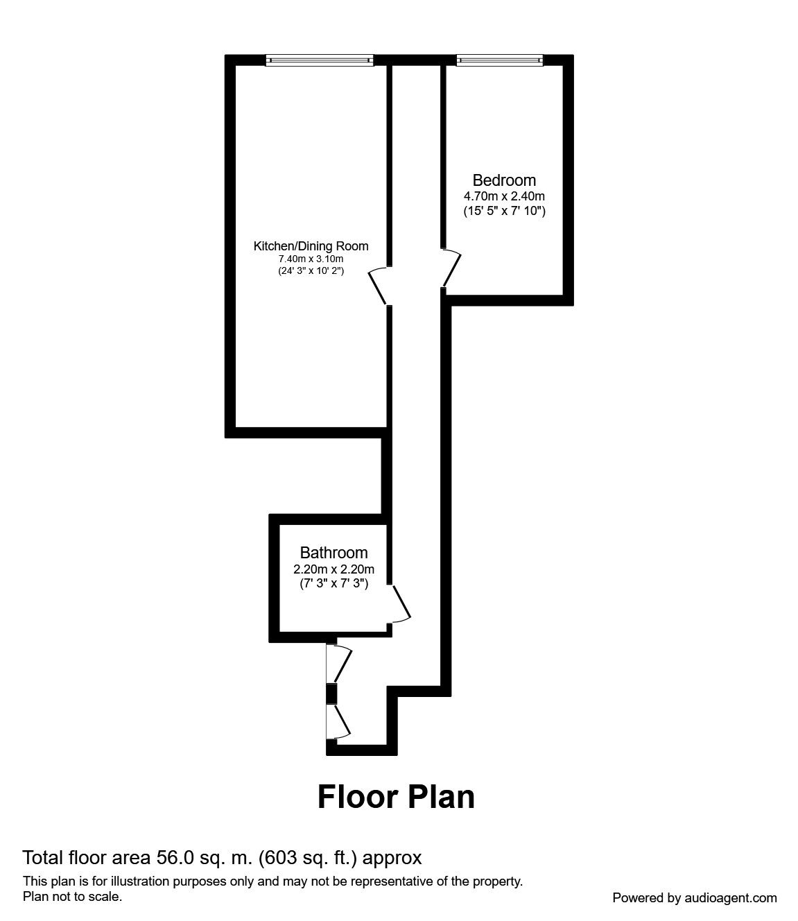 Floorplan of 1 bedroom Flat to rent, Pall Mall, Liverpool, L3