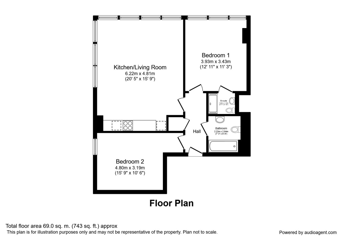 Floorplan of 2 bedroom  Flat to rent, Kenyons Steps, Liverpool, L1