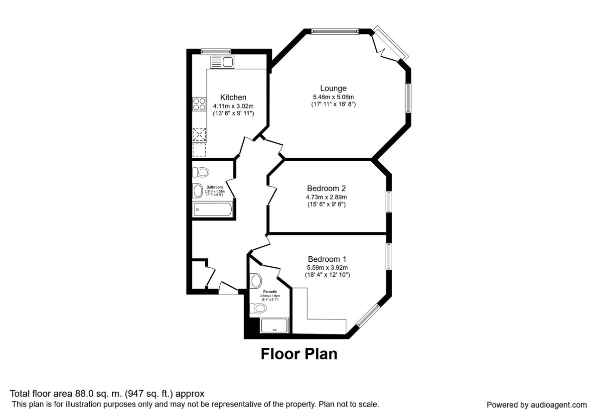Floorplan of 2 bedroom  Flat to rent, Quebec Quay, Liverpool, L3