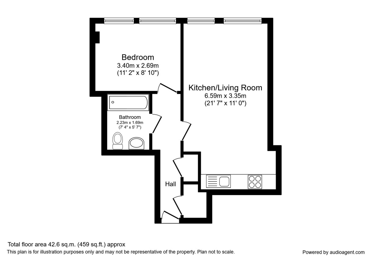 Floorplan of 1 bedroom  Flat to rent, Strand Street, Liverpool, L1