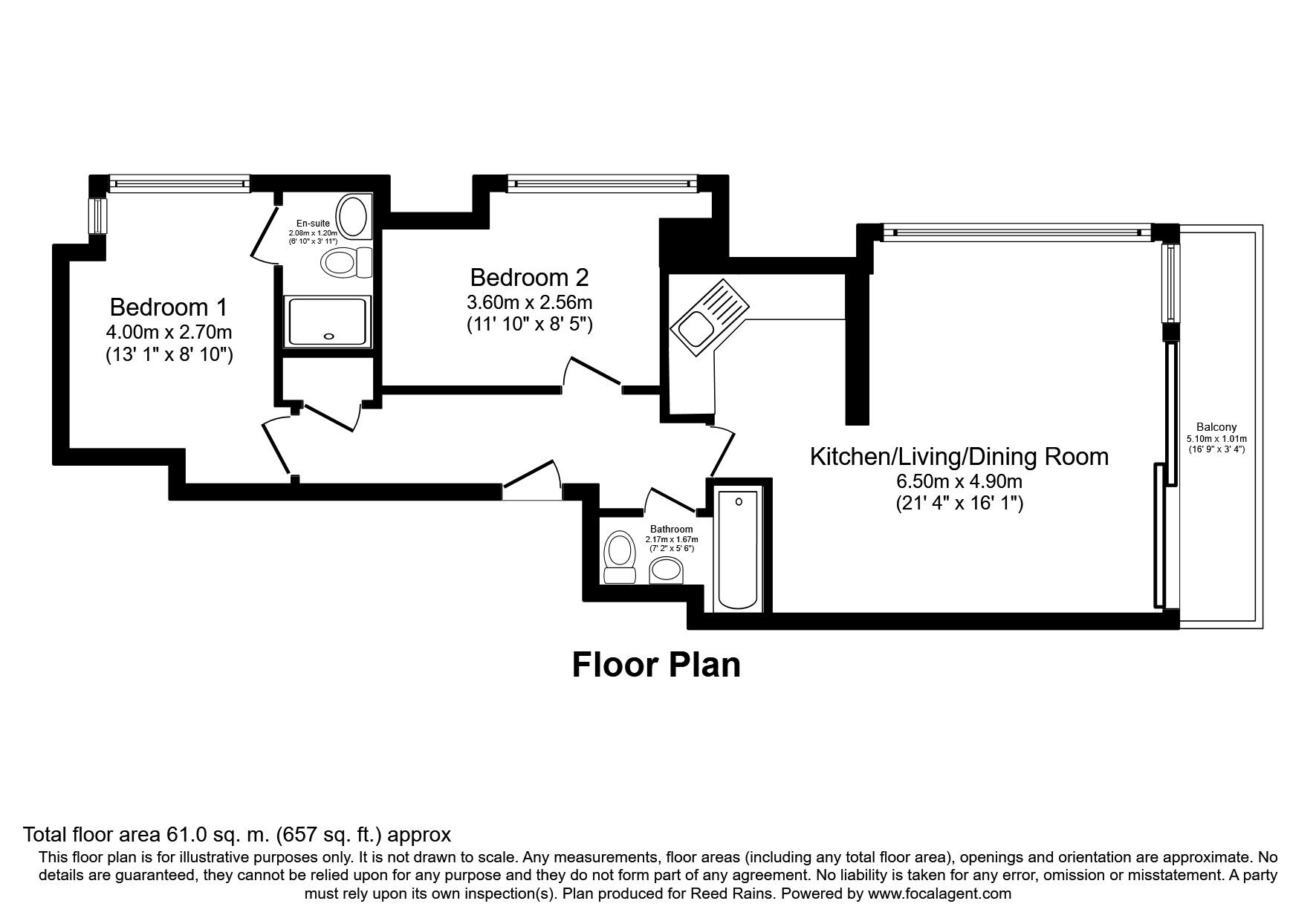 Floorplan of 2 bedroom Flat to rent, Cheapside, Liverpool, Merseyside, L2