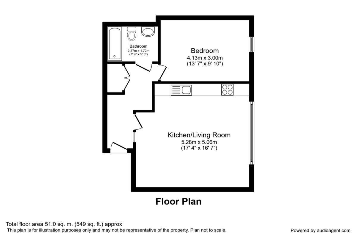 Floorplan of 1 bedroom  Flat for sale, William Jessop Way, Liverpool, Merseyside, L3