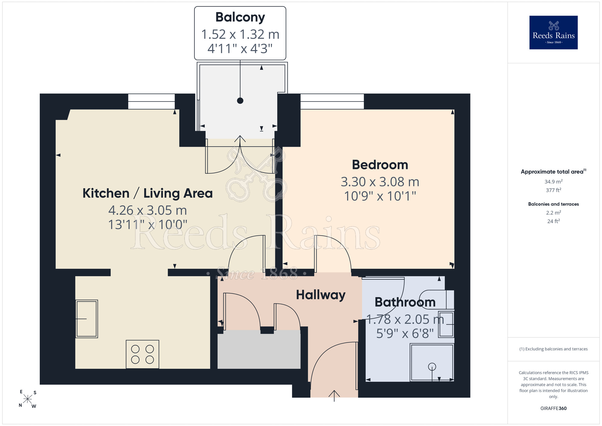 Floorplan of 1 bedroom Flat for sale, Liffey Court, 165-173 London Road, Merseyside, L3