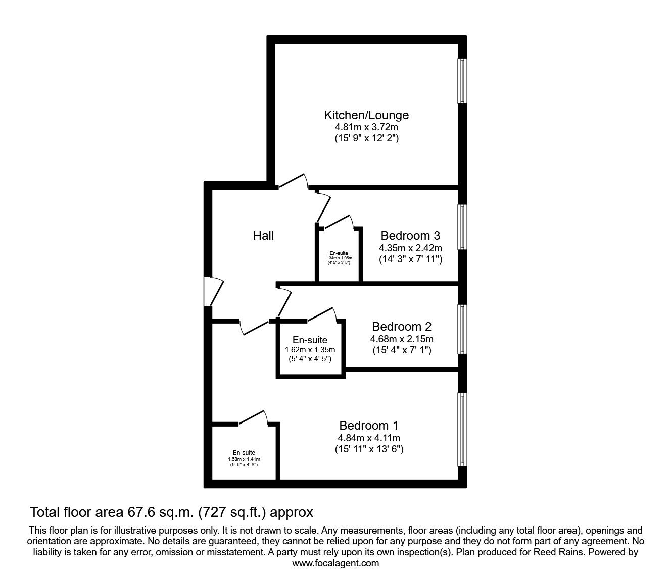 Floorplan of 3 bedroom  Flat to rent, Trinity Road, Bootle, Merseyside, L20