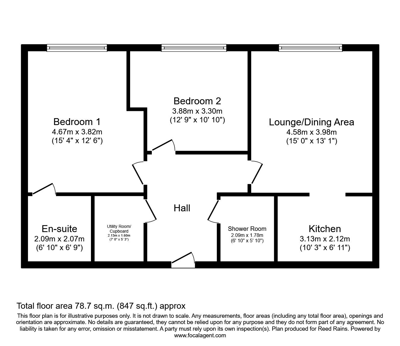 Floorplan of 2 bedroom Flat to rent, Drury Lane, Liverpool, Merseyside, L2