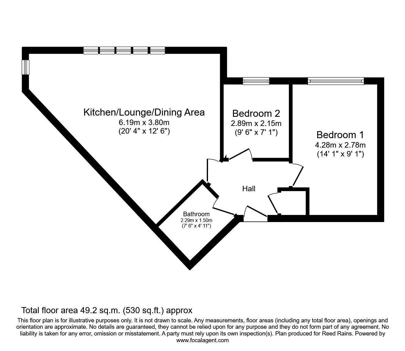 Floorplan of 2 bedroom  Flat to rent, Golders Green, Liverpool, Merseyside, L7