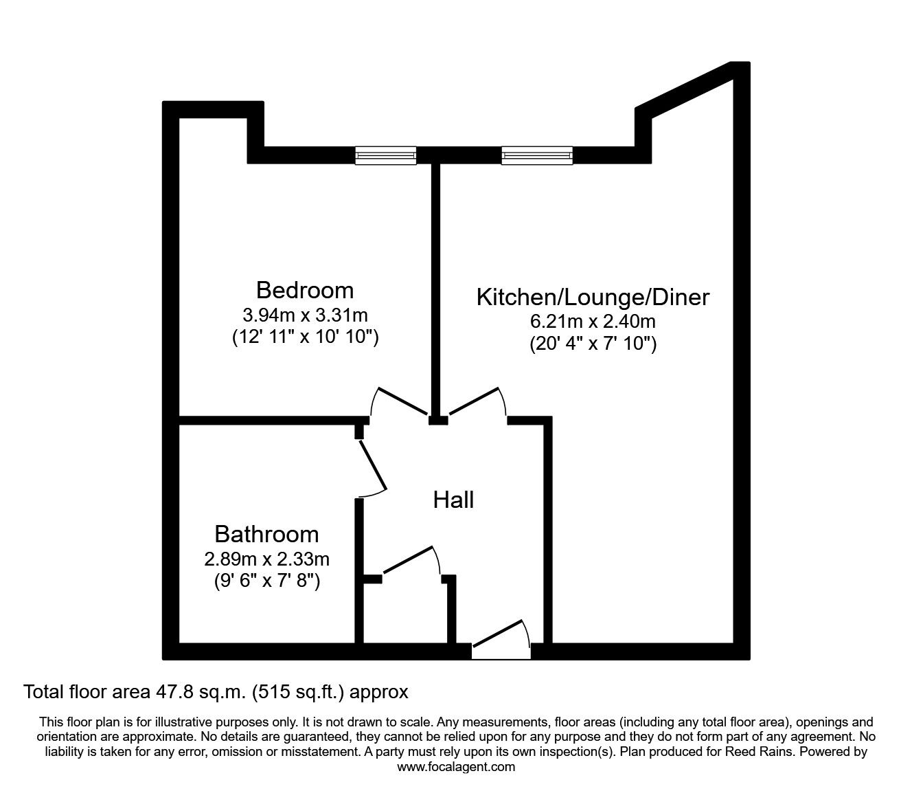 Floorplan of 1 bedroom  Flat to rent, Plaza Boulevard, Liverpool, Merseyside, L8