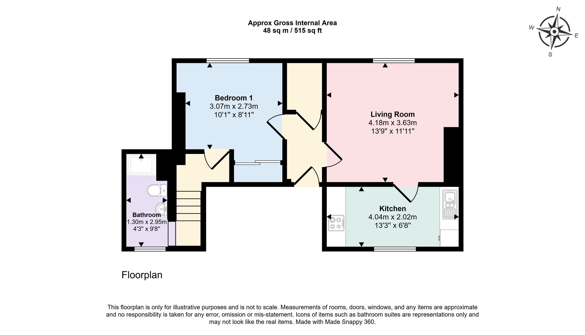 Floorplan of 1 bedroom Flat for sale, Upper Parliament Street, Liverpool, Merseyside, L8