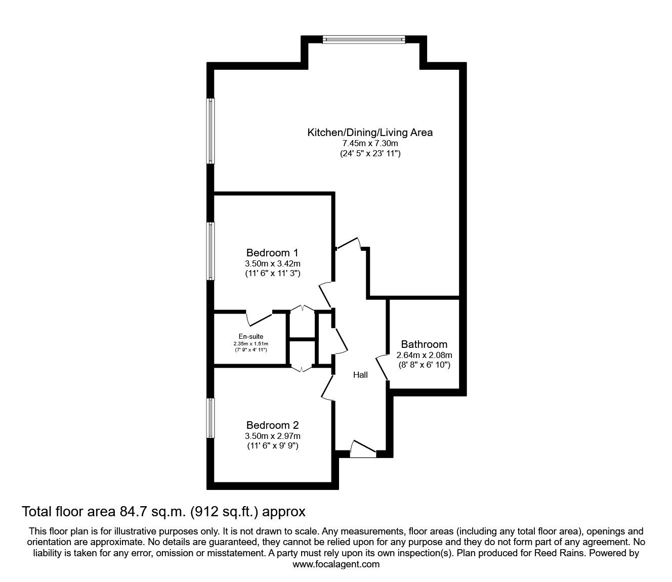 Floorplan of 2 bedroom  Flat for sale, Pennyford Drive, Mossley Hill, Merseyside, L18