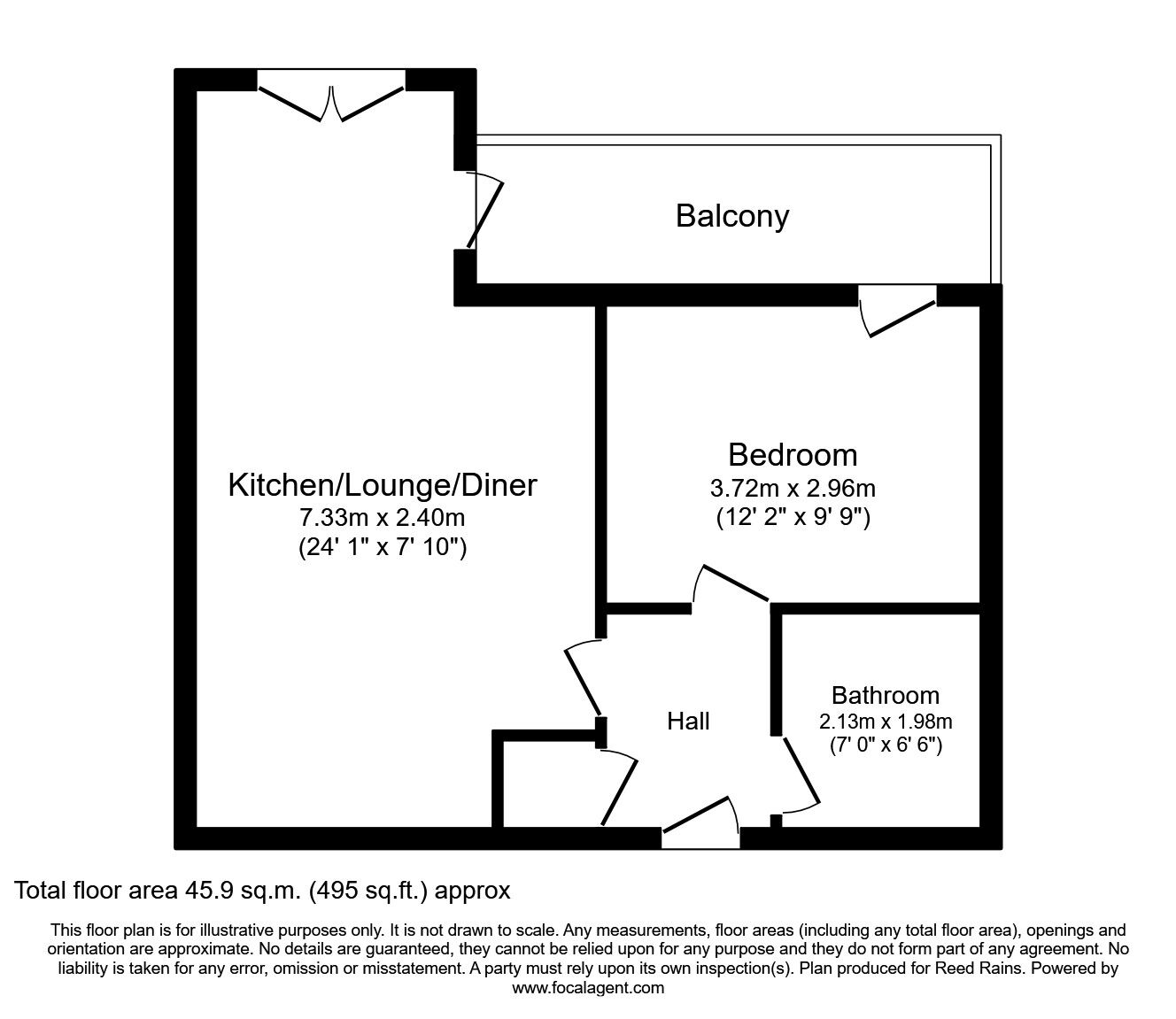 Floorplan of 1 bedroom Flat to rent, Greenland Street, Liverpool, L1