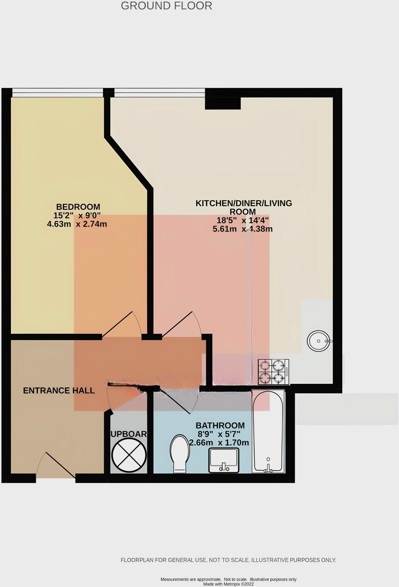 Floorplan of 1 bedroom  Flat for sale, The Strand, Liverpool, Merseyside, L2