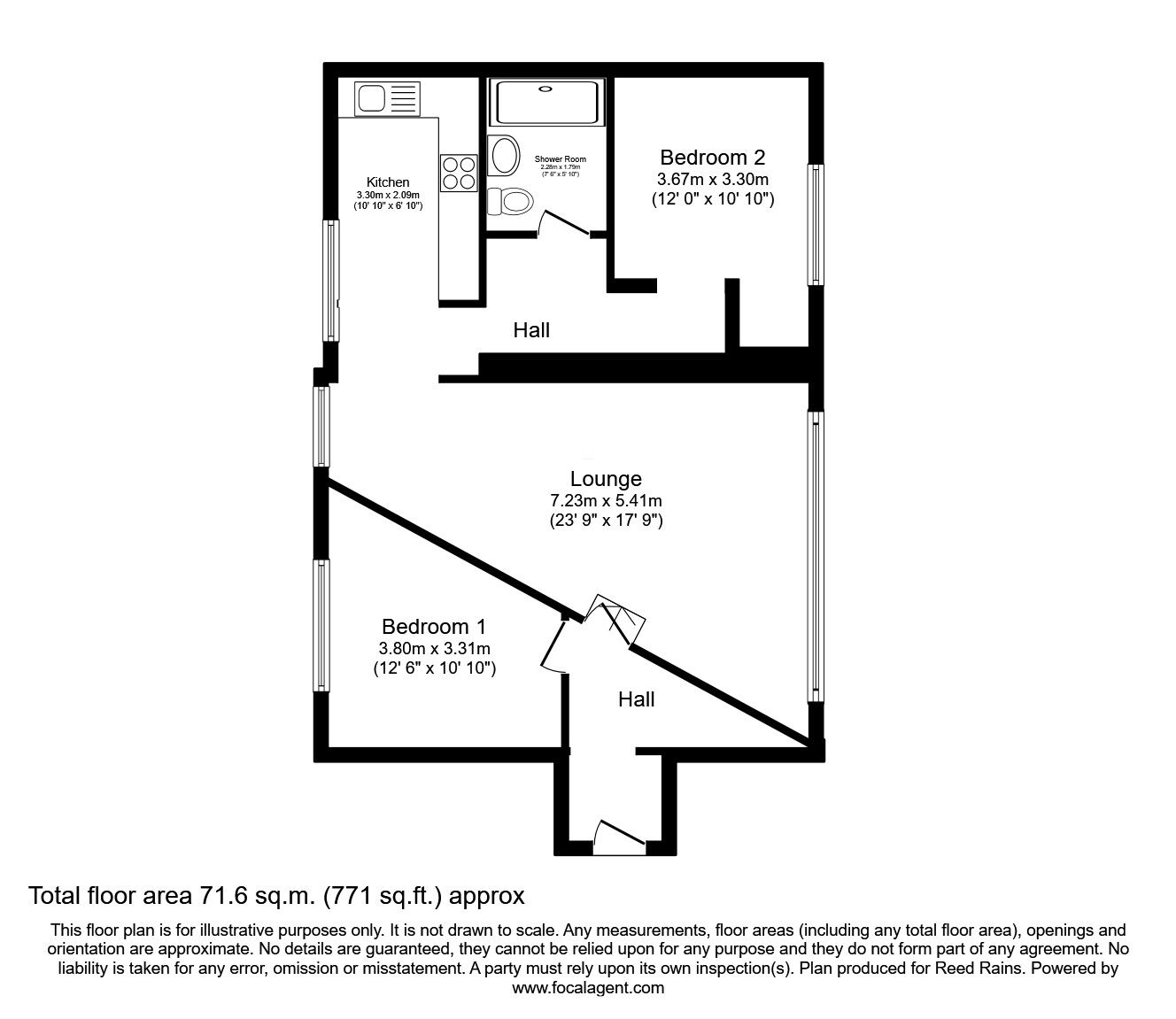 Floorplan of 2 bedroom  Flat for sale, Fleet Street, Liverpool, Merseyside, L1