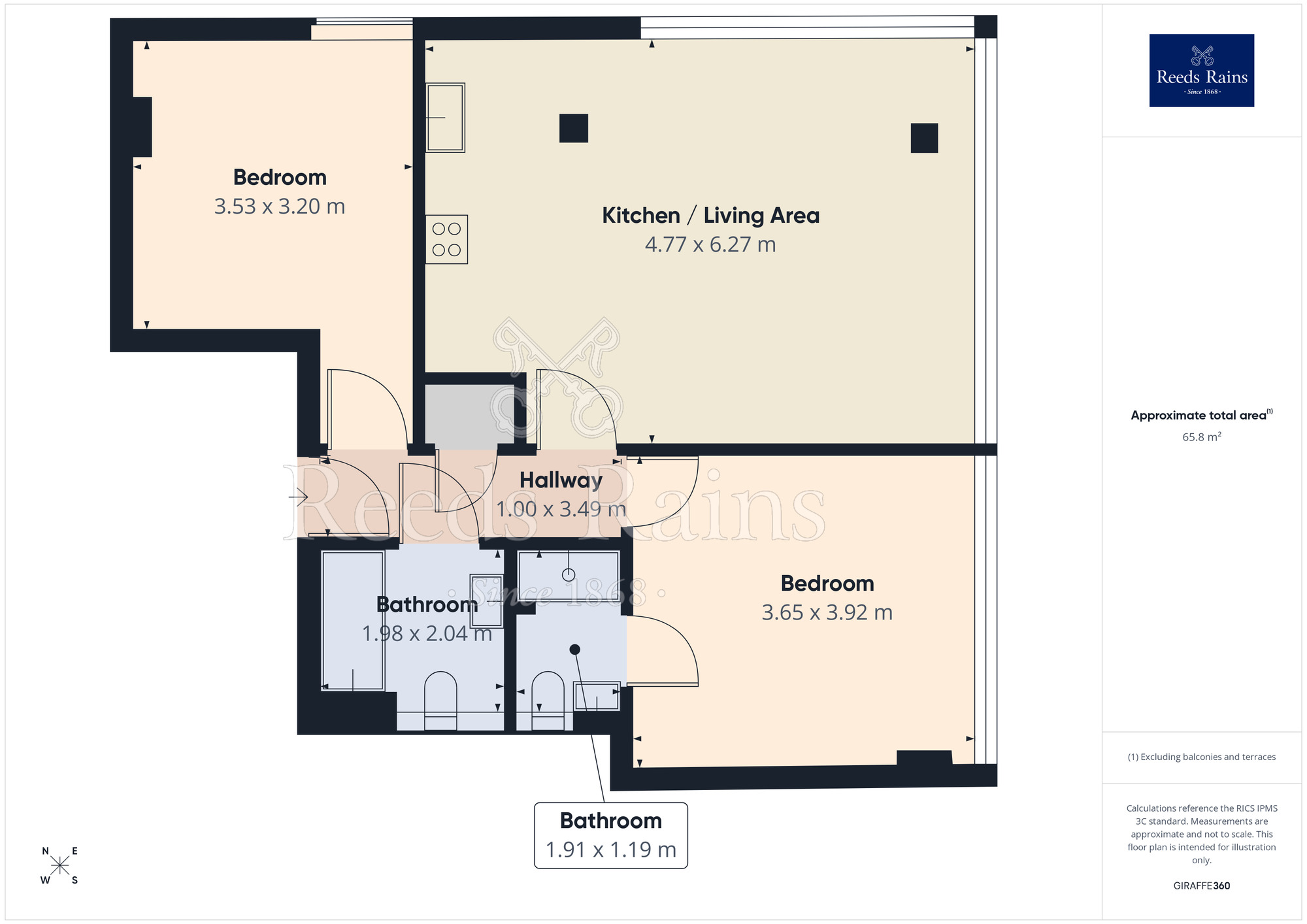 Floorplan of 2 bedroom Flat to rent, Kenyons Steps, Liverpool, Merseyside, L1