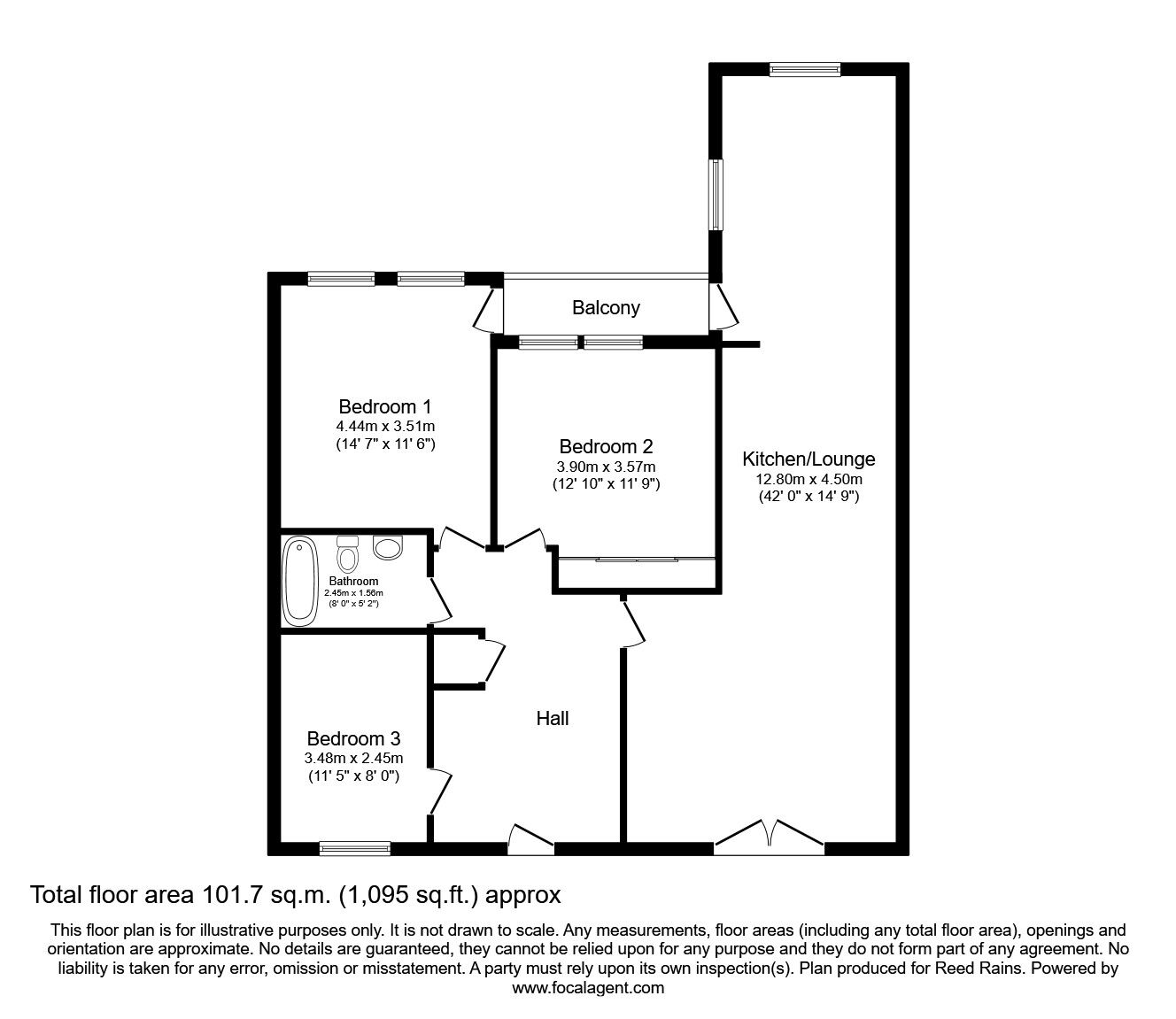 Floorplan of 3 bedroom Flat to rent, 26 Pall Mall, Liverpool, L3 6AG, L3