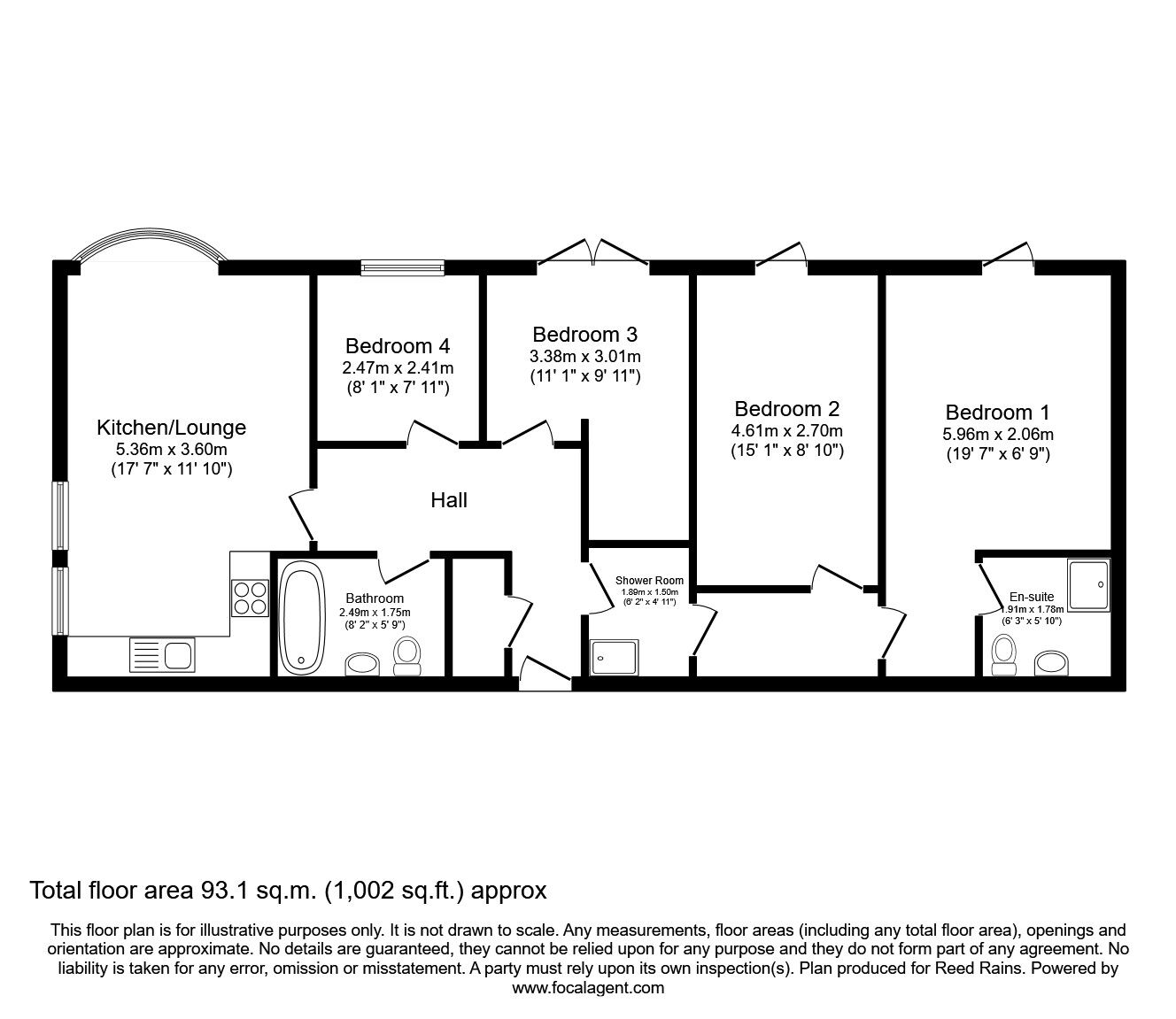 Floorplan of 4 bedroom  Flat to rent, London Road, Liverpool, Merseyside, L3