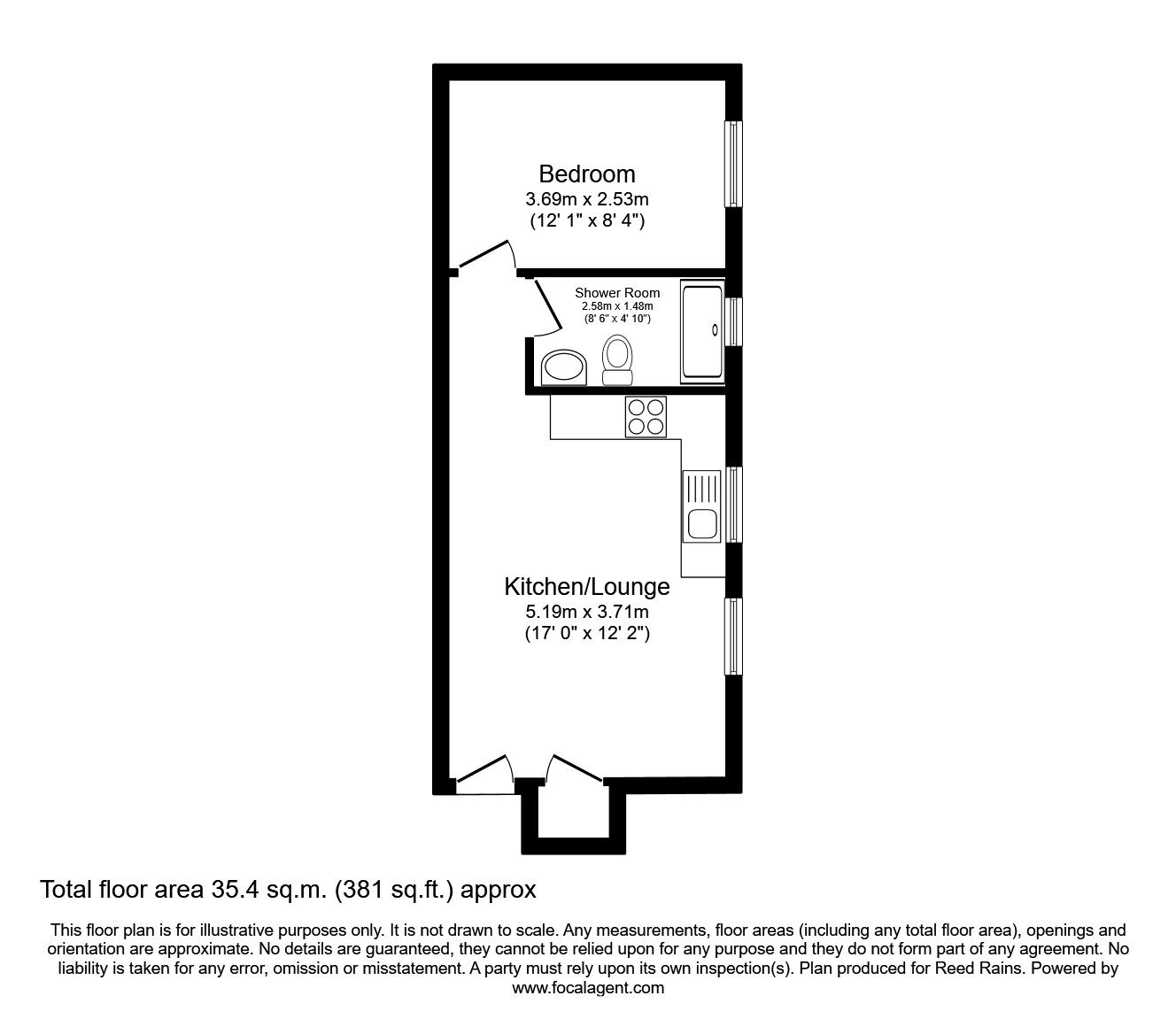 Floorplan of 1 bedroom  Flat to rent, York Street, Liverpool, Merseyside, L1