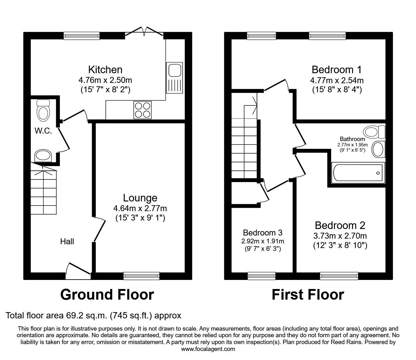 Floorplan of 3 bedroom Mid Terrace House to rent, Harbour Drive, Liverpool, Merseyside, L19
