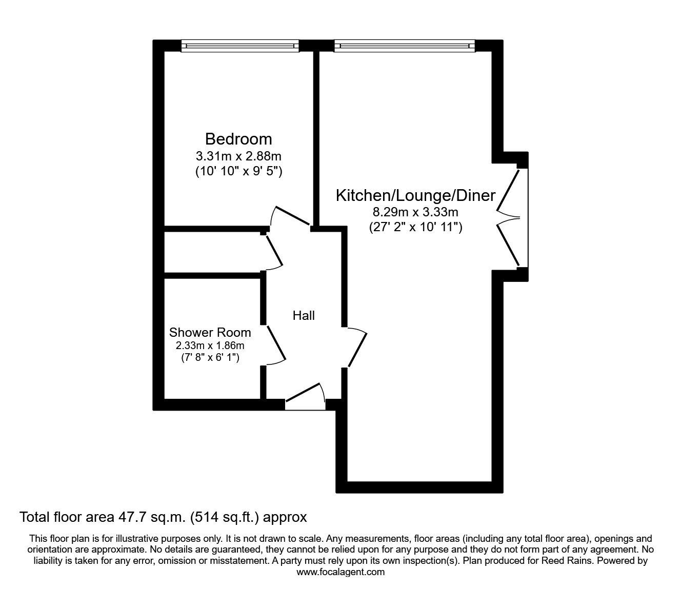 Floorplan of 1 bedroom  Flat to rent, Great Homer Street, Liverpool, Merseyside, L5