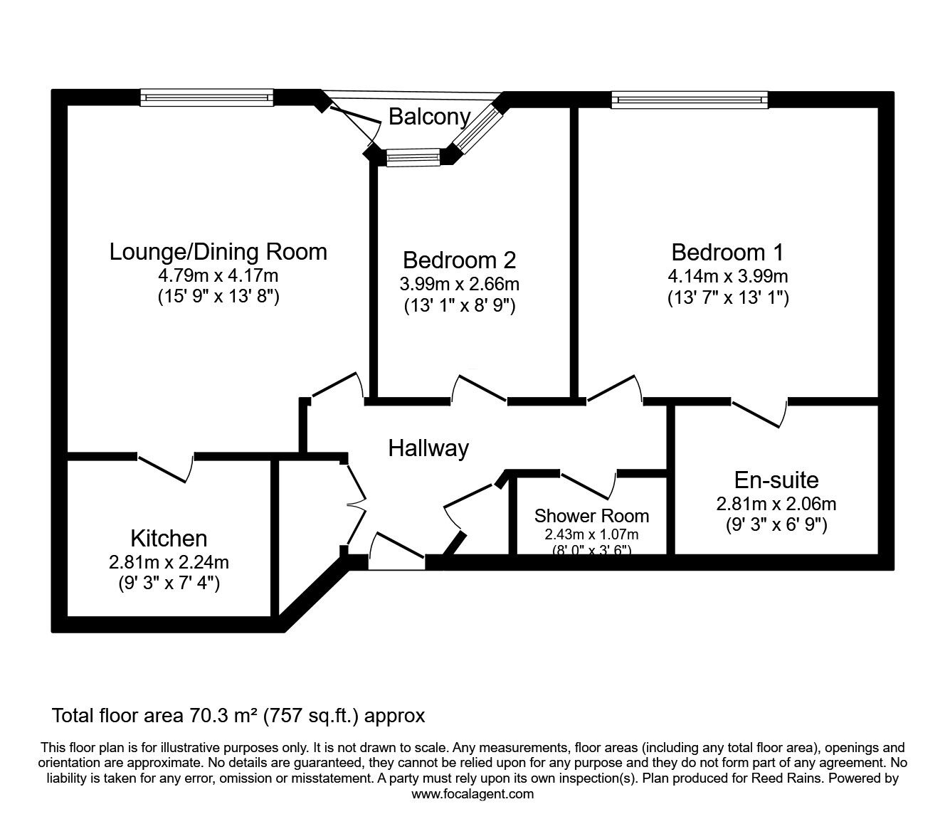 Floorplan of 2 bedroom  Flat for sale, The Colonnades, Albert Dock, Merseyside, L3