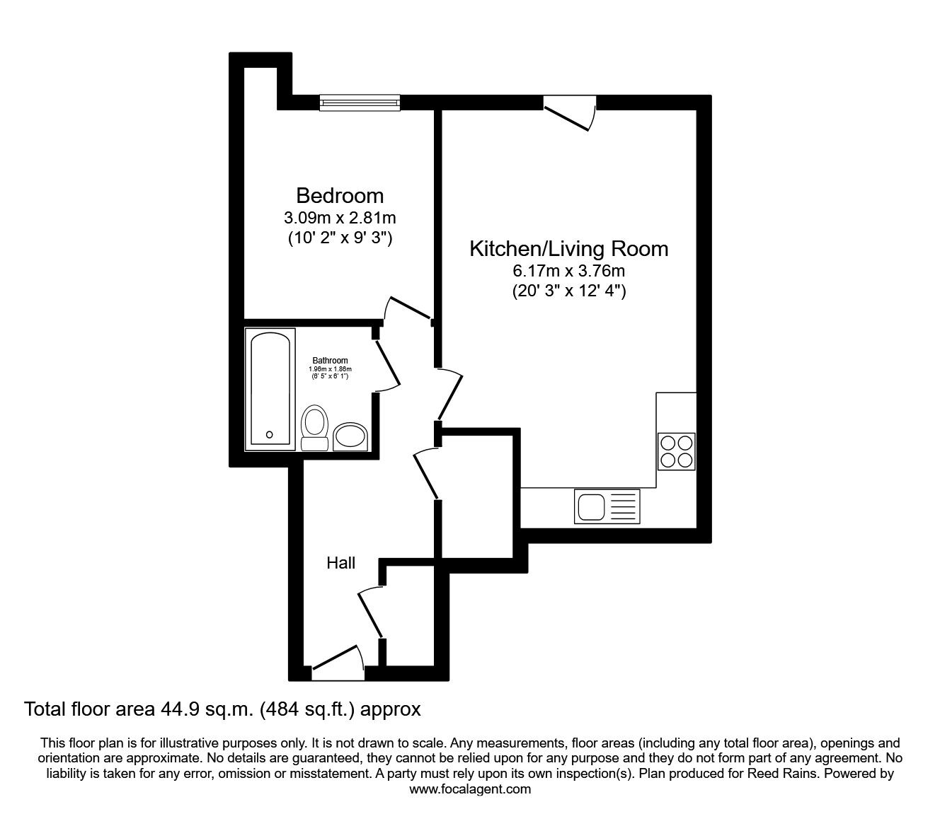 Floorplan of 1 bedroom  Flat for sale, Princes Parade, Liverpool, Merseyside, L3