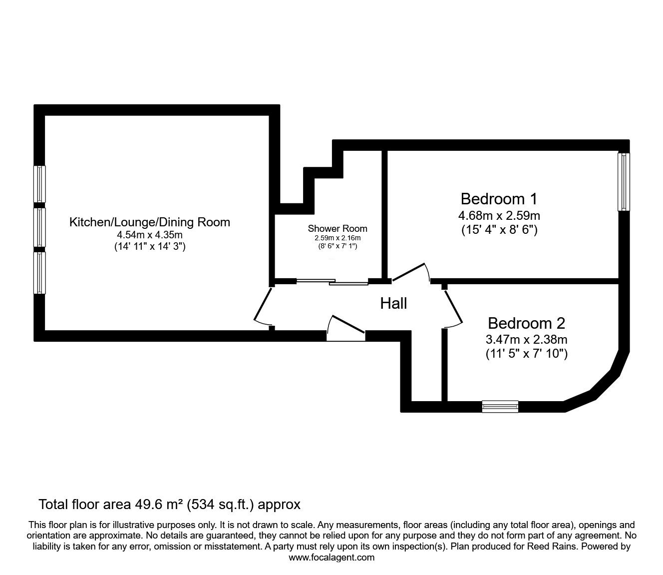 Floorplan of 2 bedroom  Flat for sale, Victoria Street, Liverpool, Merseyside, L2