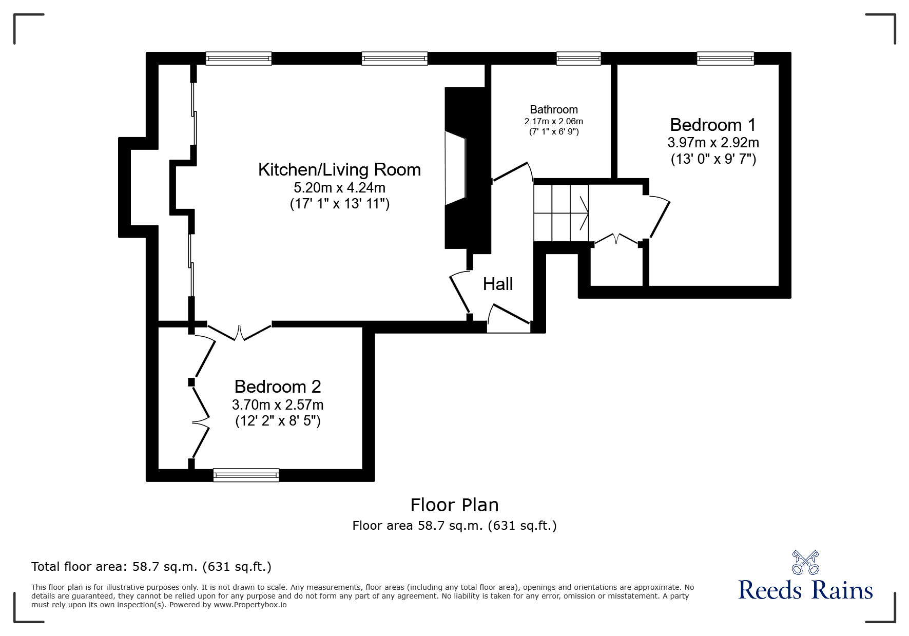 Floorplan of 2 bedroom  Flat for sale, Ullet Road, Liverpool, Merseyside, L17