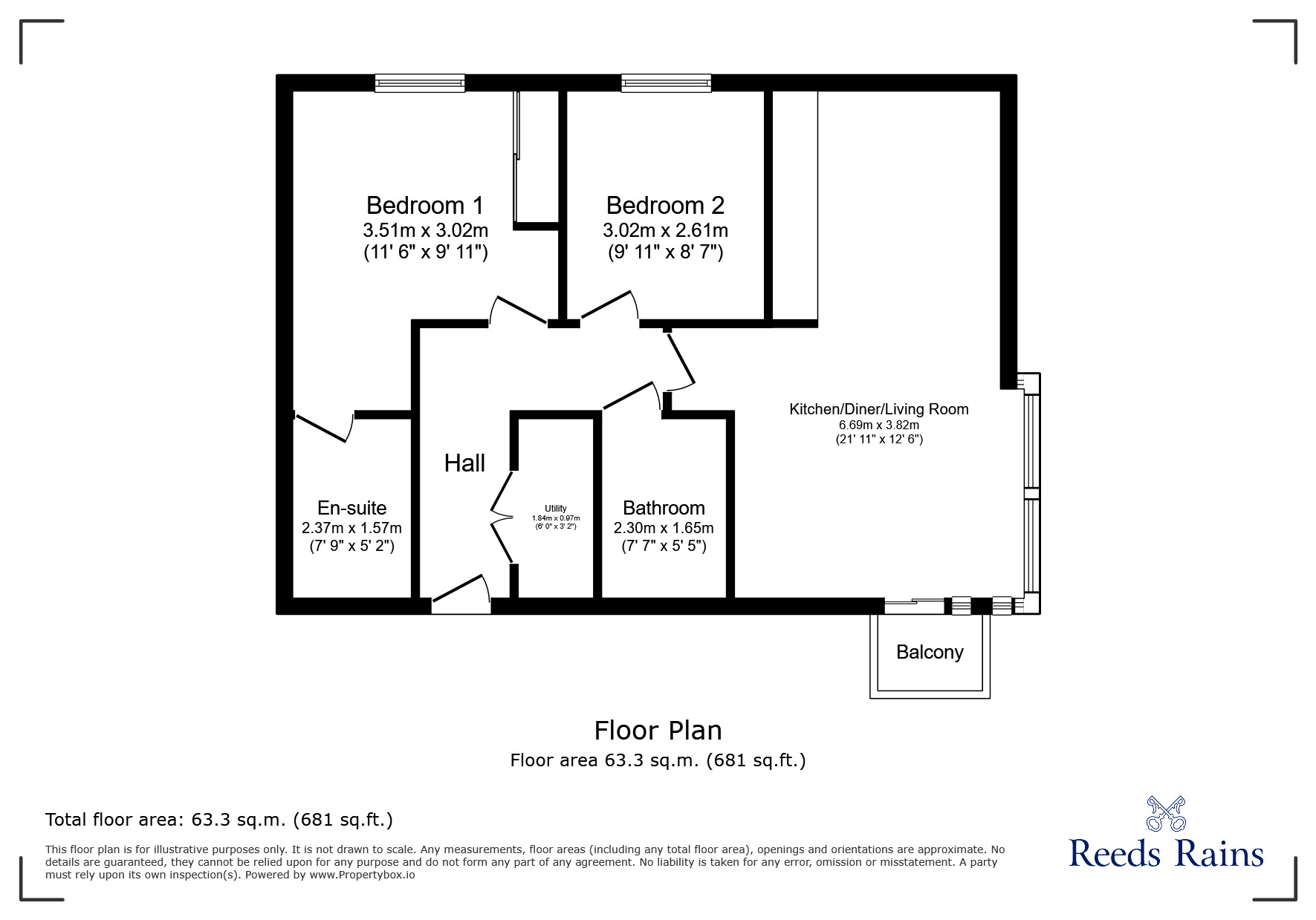 Floorplan of 2 bedroom  Flat for sale, William Jessop Way, Liverpool, Merseyside, L3