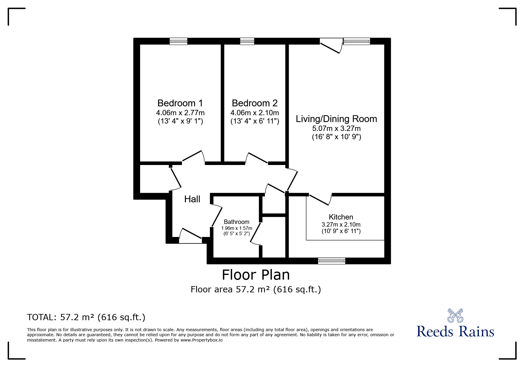 Floorplan of 2 bedroom  Flat for sale, Butler Crescent, Liverpool, Merseyside, L6