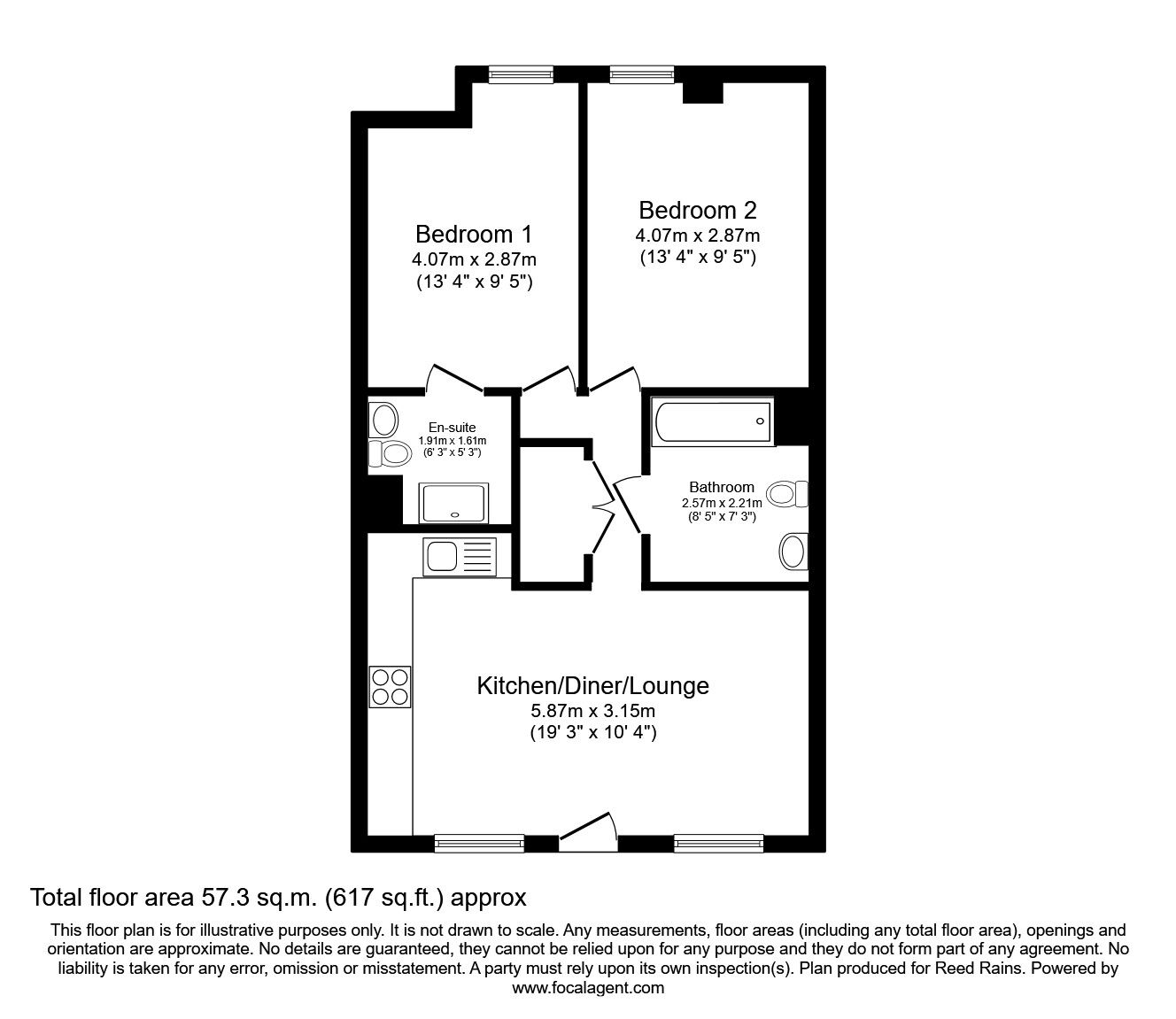 Floorplan of 2 bedroom Flat to rent, Norfolk Street, Liverpool, Merseyside, L1
