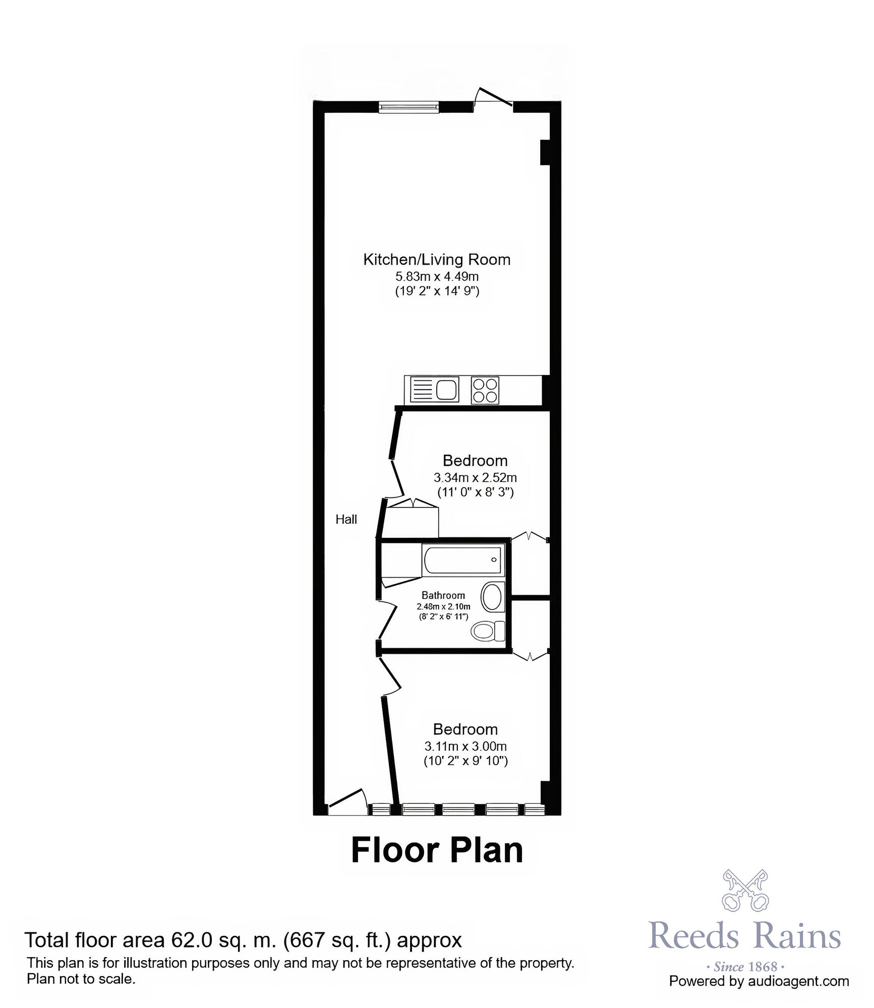 Floorplan of 2 bedroom  Flat for sale, Henry Street, Liverpool, Merseyside, L1